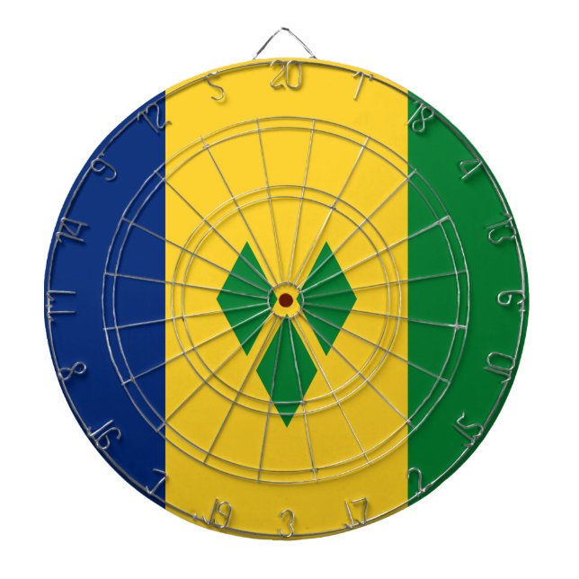 Flagge von St. Vincent und die Grenadinen Dartscheibe (vorne)
