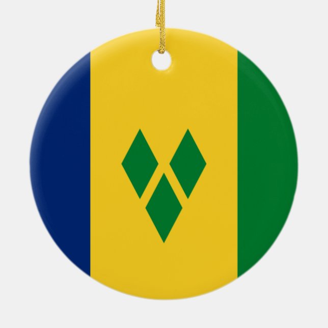Flagge von St. Vincent und die Grenadinen Keramik Ornament (Hinten)