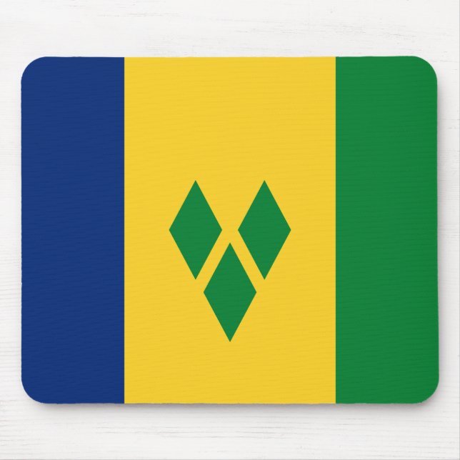 Flagge von St. Vincent und die Grenadinen Mousepad (Vorne)