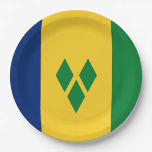 Flagge von St. Vincent und die Grenadinen Pappteller
