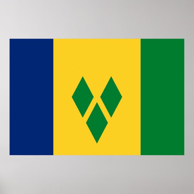 Flagge von St. Vincent und die Grenadinen Poster (Vorne)
