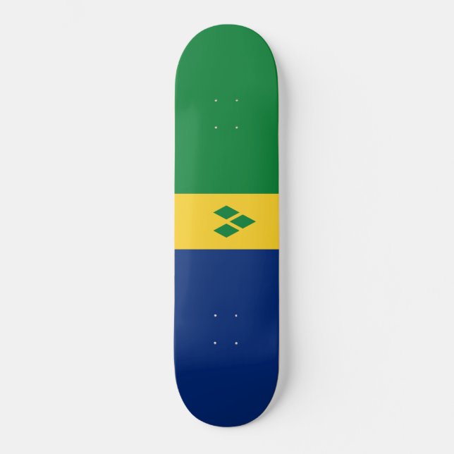 Flagge von St. Vincent und die Grenadinen Skateboard (Vorderseite)