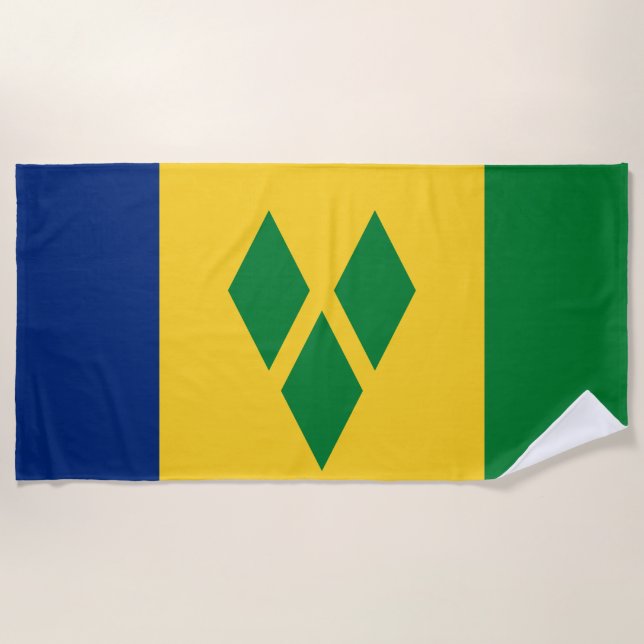 Flagge von St. Vincent und die Grenadinen Strandtuch (Vorderseite)