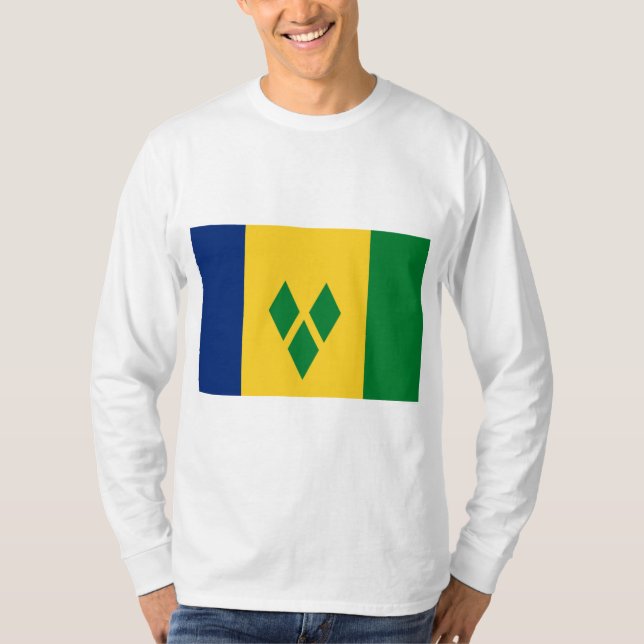 Flagge von St. Vincent und die Grenadinen T-Shirt (Vorderseite)