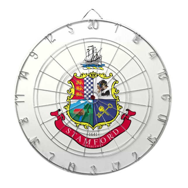 Flagge von Stamford (Connecticut) Dartscheibe (vorne)