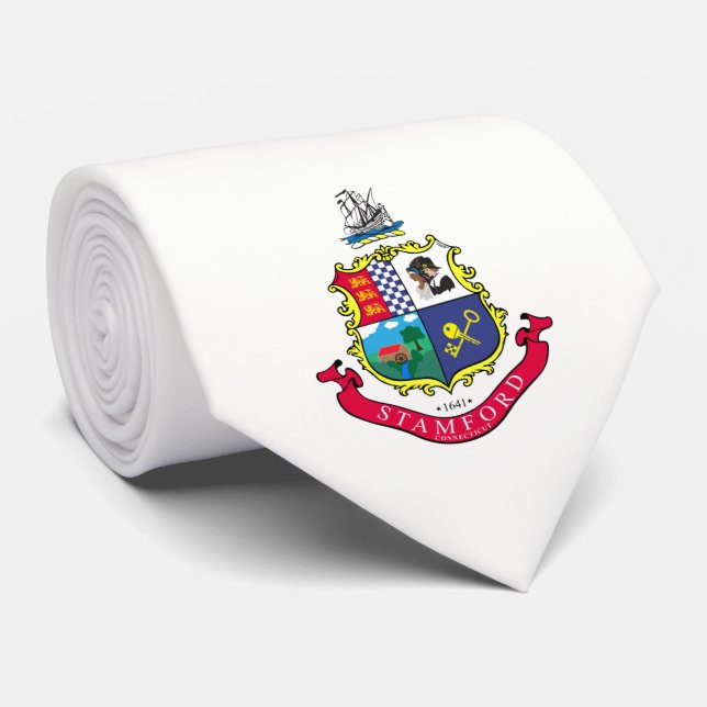 Flagge von Stamford (Connecticut) Krawatte (Gerollt)