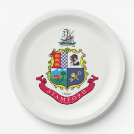 Flagge von Stamford (Connecticut) Pappteller