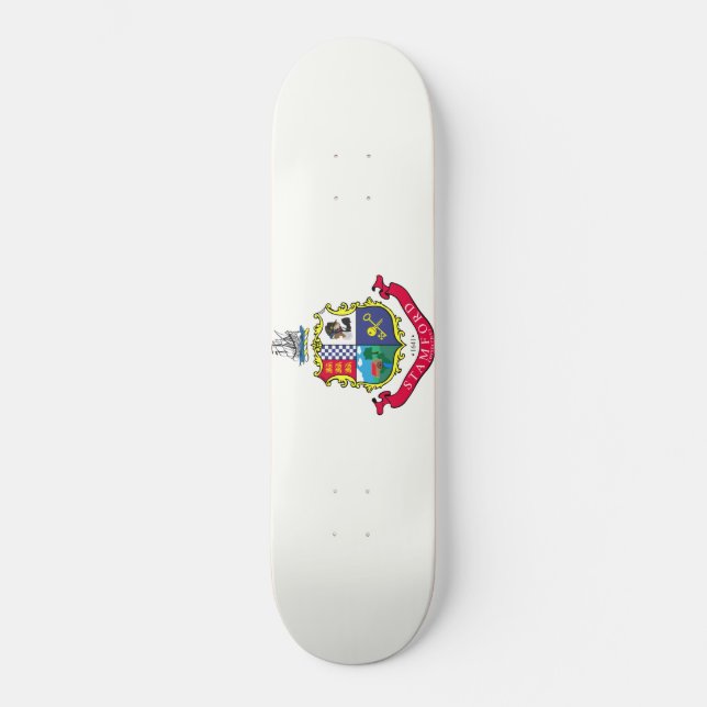 Flagge von Stamford (Connecticut) Skateboard (Vorderseite)
