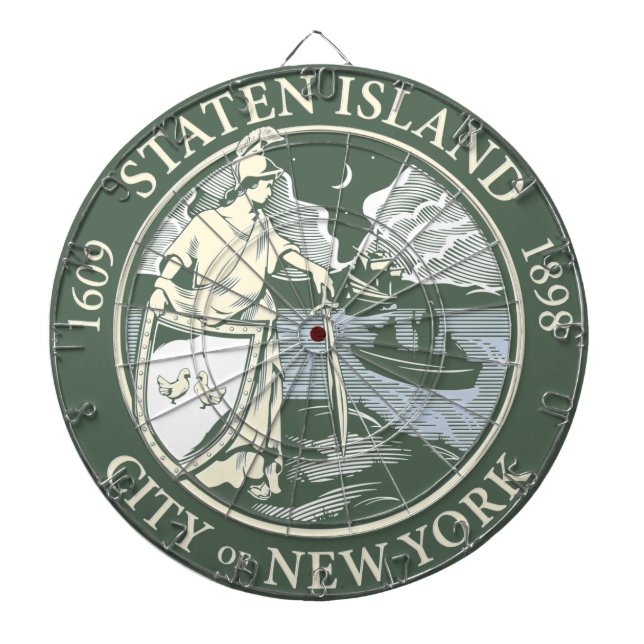 Flagge von Staten Island (Stadtbezirk von New York Dartscheibe (vorne)