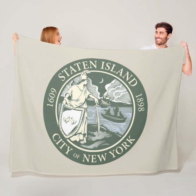 Flagge von Staten Island (Stadtbezirk von New York Fleecedecke (Beispiel)