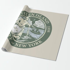 Flagge von Staten Island (Stadtbezirk von New York Geschenkpapier