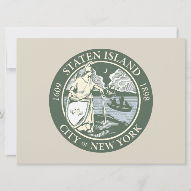 Flagge von Staten Island (Stadtbezirk von New York Karte (Vorderseite)