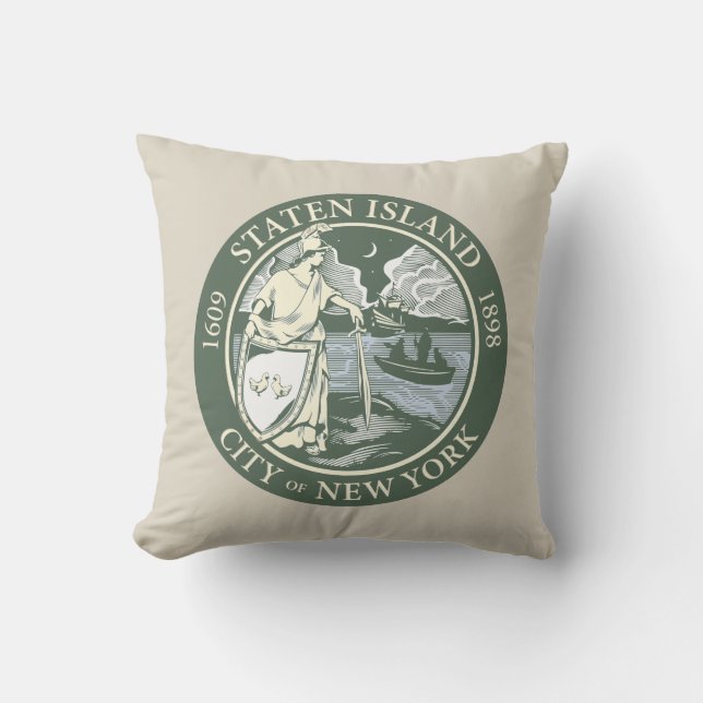 Flagge von Staten Island (Stadtbezirk von New York Kissen (Vorderseite)