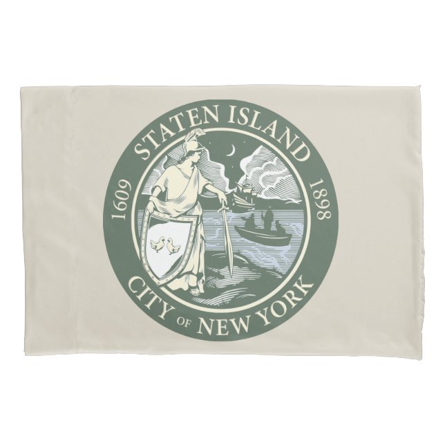 Flagge von Staten Island (Stadtbezirk von New York Kissenbezug (Vorderseite-Links)