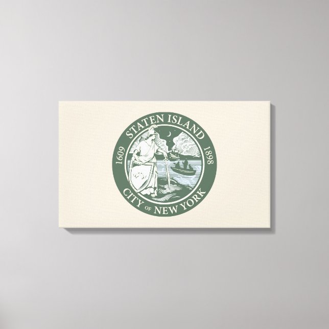 Flagge von Staten Island (Stadtbezirk von New York Leinwanddruck (Vorderseite)