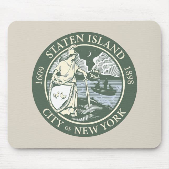 Flagge von Staten Island (Stadtbezirk von New York Mousepad (Vorne)