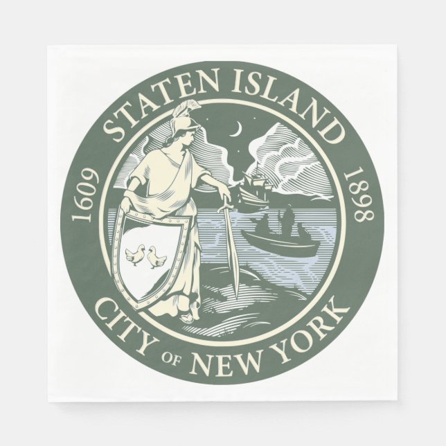 Flagge von Staten Island (Stadtbezirk von New York Serviette (Vorderseite)