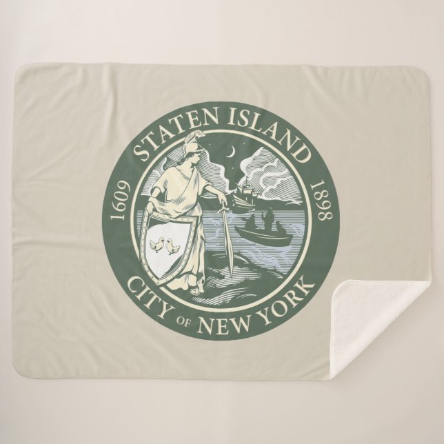 Flagge von Staten Island (Stadtbezirk von New York Sherpadecke (Vorderseite (Horizontal))
