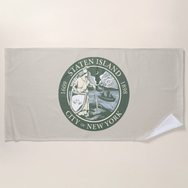 Flagge von Staten Island (Stadtbezirk von New York Strandtuch (Vorderseite)