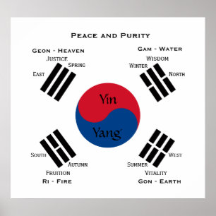 Flagge von Südkorea Poster