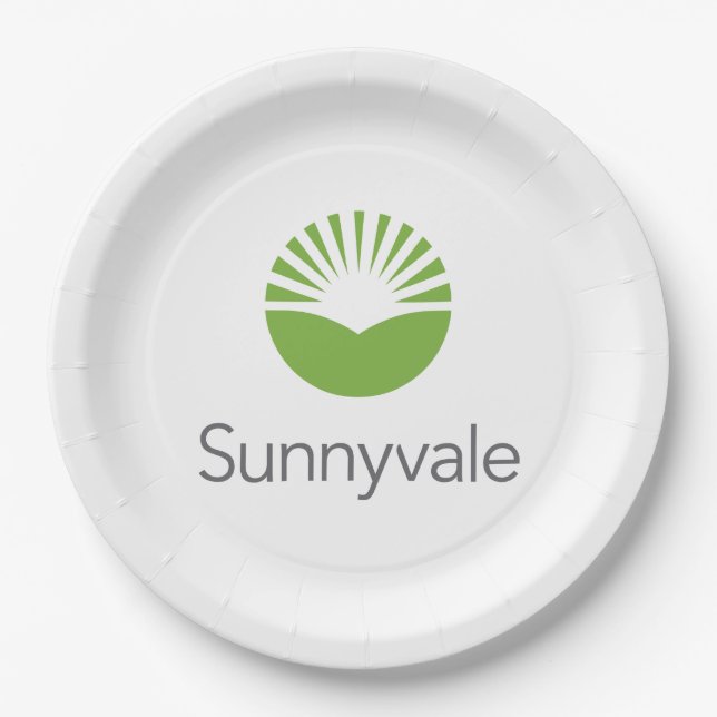 Flagge von Sunnyvale (Kalifornien) Pappteller (Vorderseite)