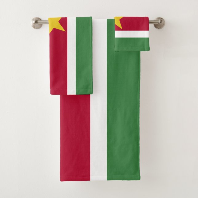Flagge von Surinam Badhandtuch Set (Insitu)