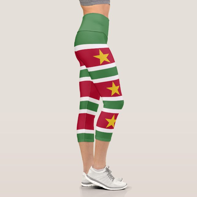 Flagge von Surinam Capri Leggings (Rechts)