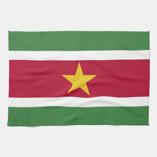 Flagge von Surinam Geschirrtuch (Horizontal)