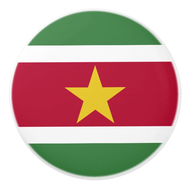 Flagge von Surinam Keramikknauf (Vorderseite)