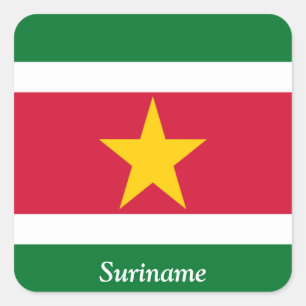 Flagge von Surinam Quadratischer Aufkleber