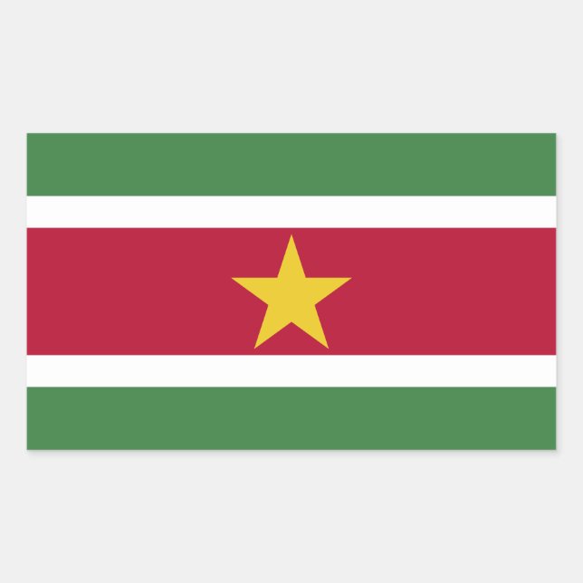 Flagge von Surinam Rechteckiger Aufkleber (Vorderseite)