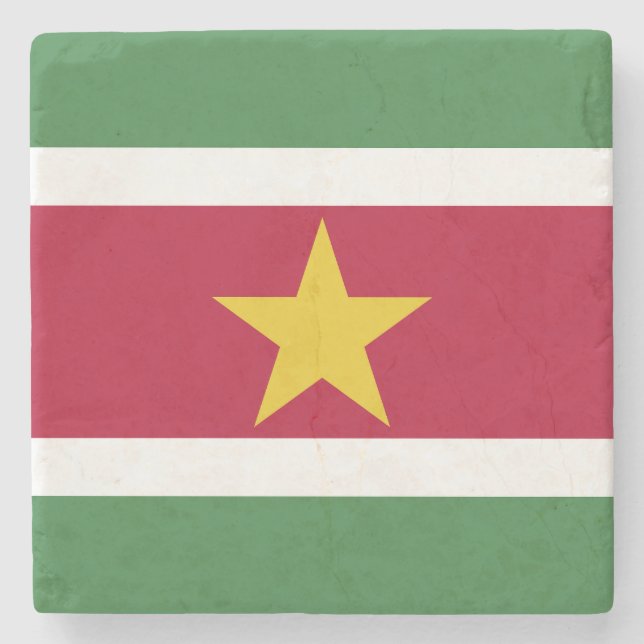 Flagge von Surinam Steinuntersetzer (Vorderseite)