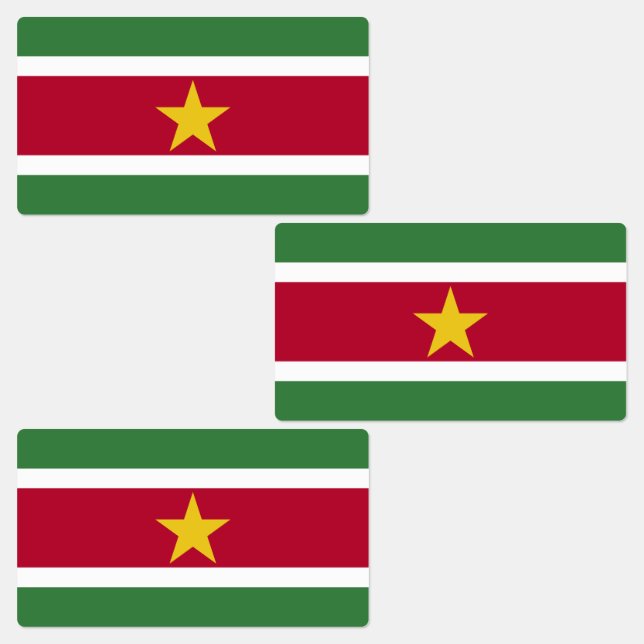 Flagge von Suriname Etiketten (Gruppe)