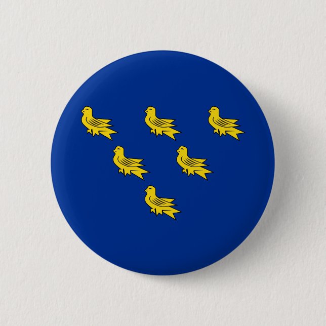 Flagge von Sussex Button (Vorderseite)