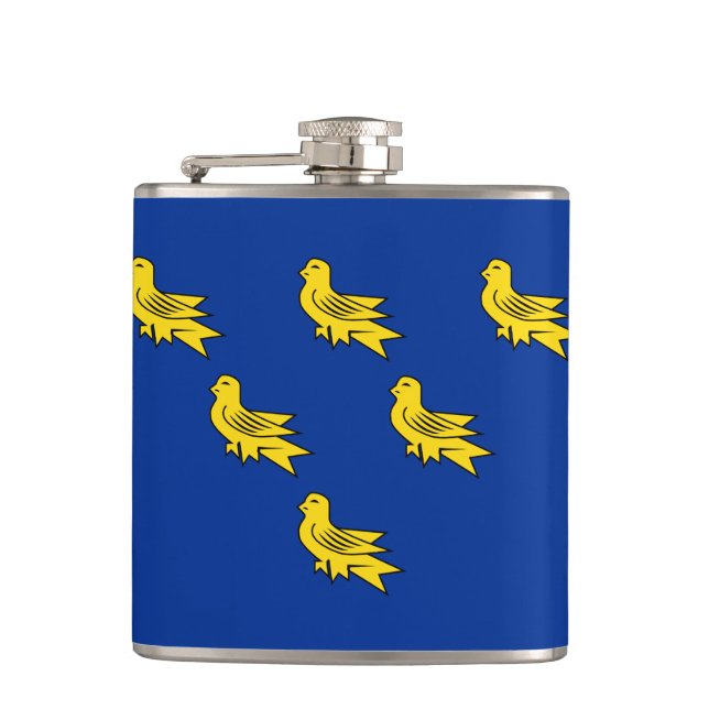 Flagge von Sussex Flask Flachmann (Vorderseite)