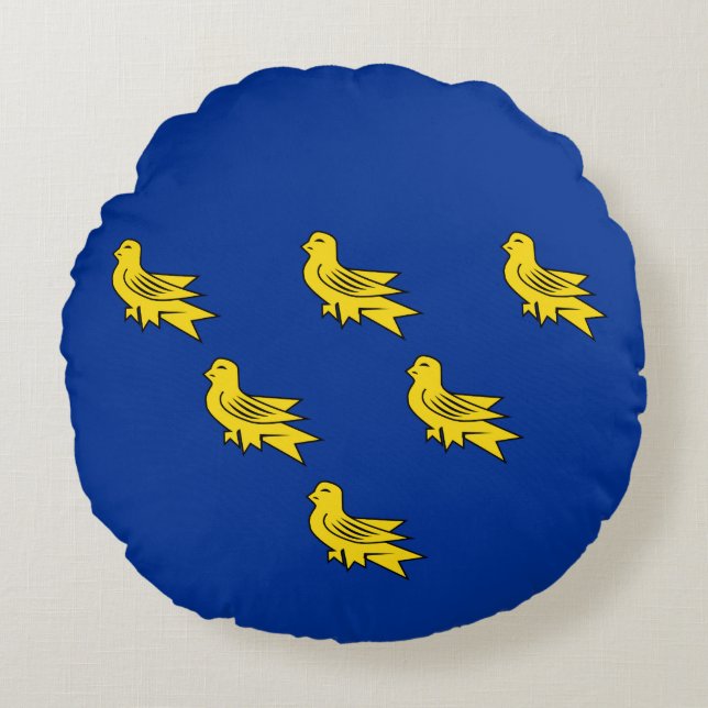 Flagge von Sussex Round Pillow Rundes Kissen (Vorderseite)