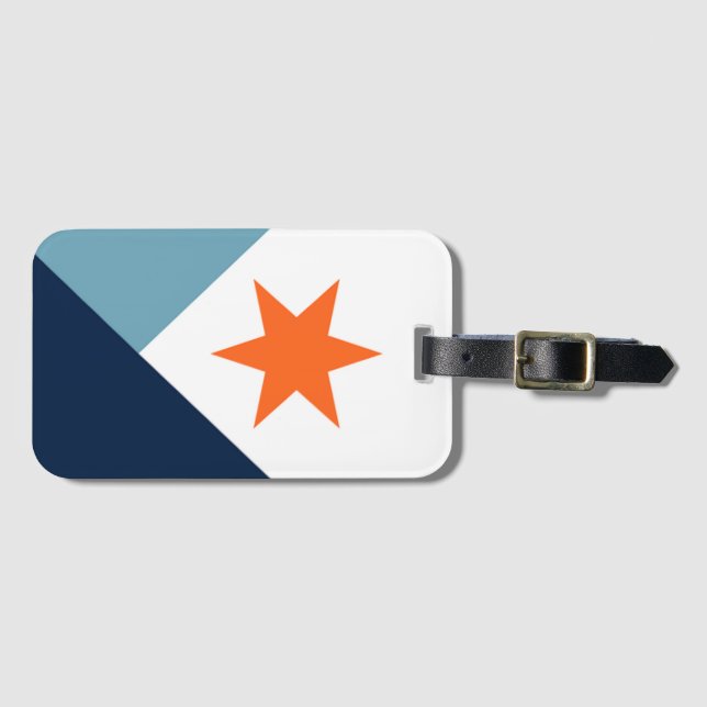 Flagge von Syrakus - vertikal, NY Gepäckanhänger (Vorderseite (Horizontal))