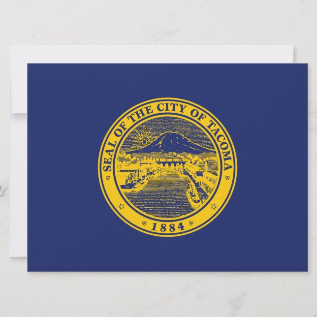Flagge von Tacoma (Washington City) Karte (Vorderseite)