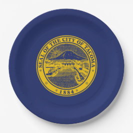 Flagge von Tacoma (Washington City) Pappteller