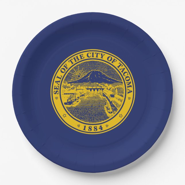 Flagge von Tacoma (Washington City) Pappteller (Vorderseite)