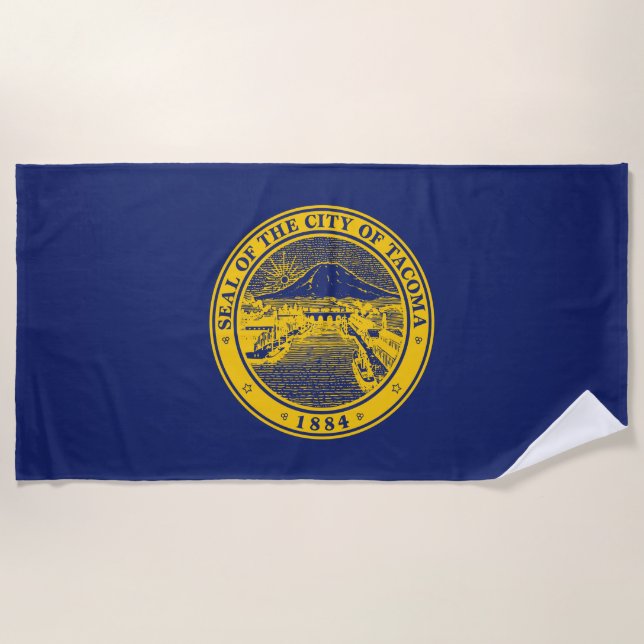 Flagge von Tacoma (Washington City) Strandtuch (Vorderseite)