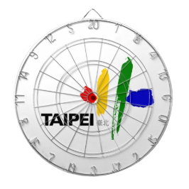 Flagge von Taipei City (Taiwan) Dartscheibe