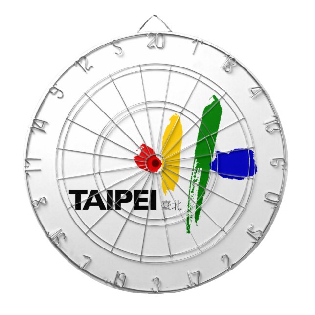 Flagge von Taipei City (Taiwan) Dartscheibe (vorne)