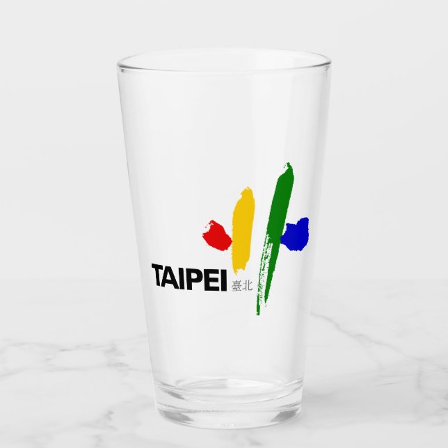 Flagge von Taipei City (Taiwan) Glas (Vorderseite)