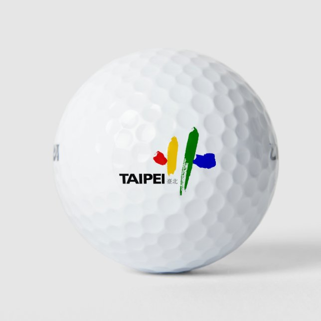 Flagge von Taipei City (Taiwan) Golfball (Vorderseite)