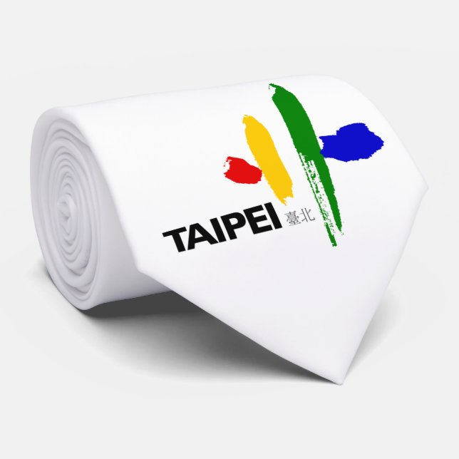 Flagge von Taipei City (Taiwan) Krawatte (Gerollt)