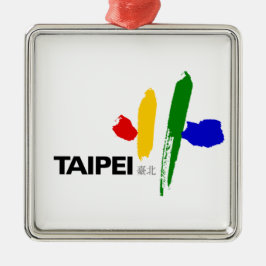 Flagge von Taipei City (Taiwan) Ornament Aus Metall