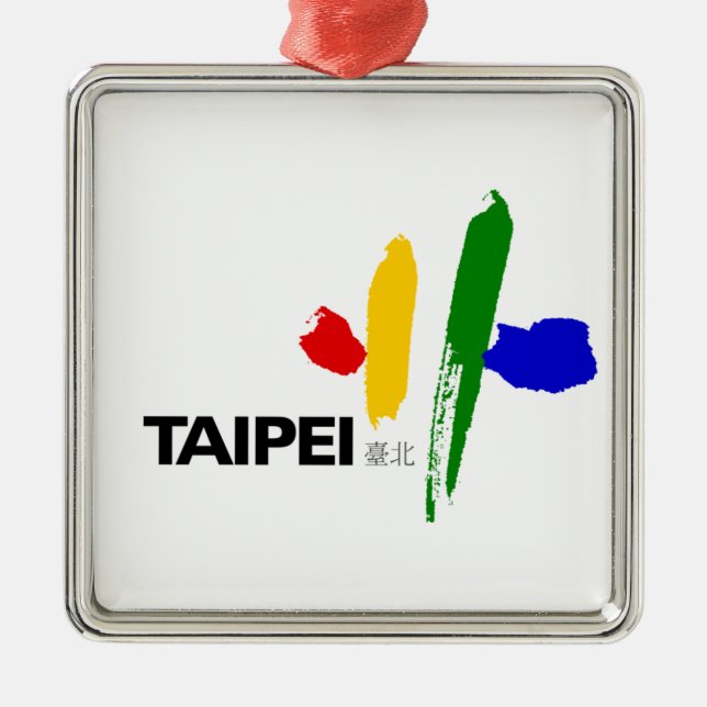 Flagge von Taipei City (Taiwan) Ornament Aus Metall (Vorne)