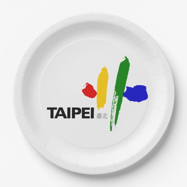 Flagge von Taipei City (Taiwan) Pappteller (Vorderseite)