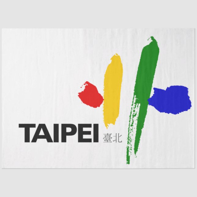 Flagge von Taipei City (Taiwan) Seidenpapier (Vorderseite)